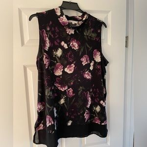 Cleo perfect condition mock neck blouse with sheer bottom detail